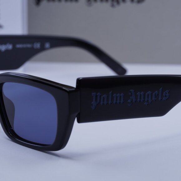 Palm Angels PERI002 PALM 1045 Rectangle Sunglasses - Black/Blue - Picture 2 of 10